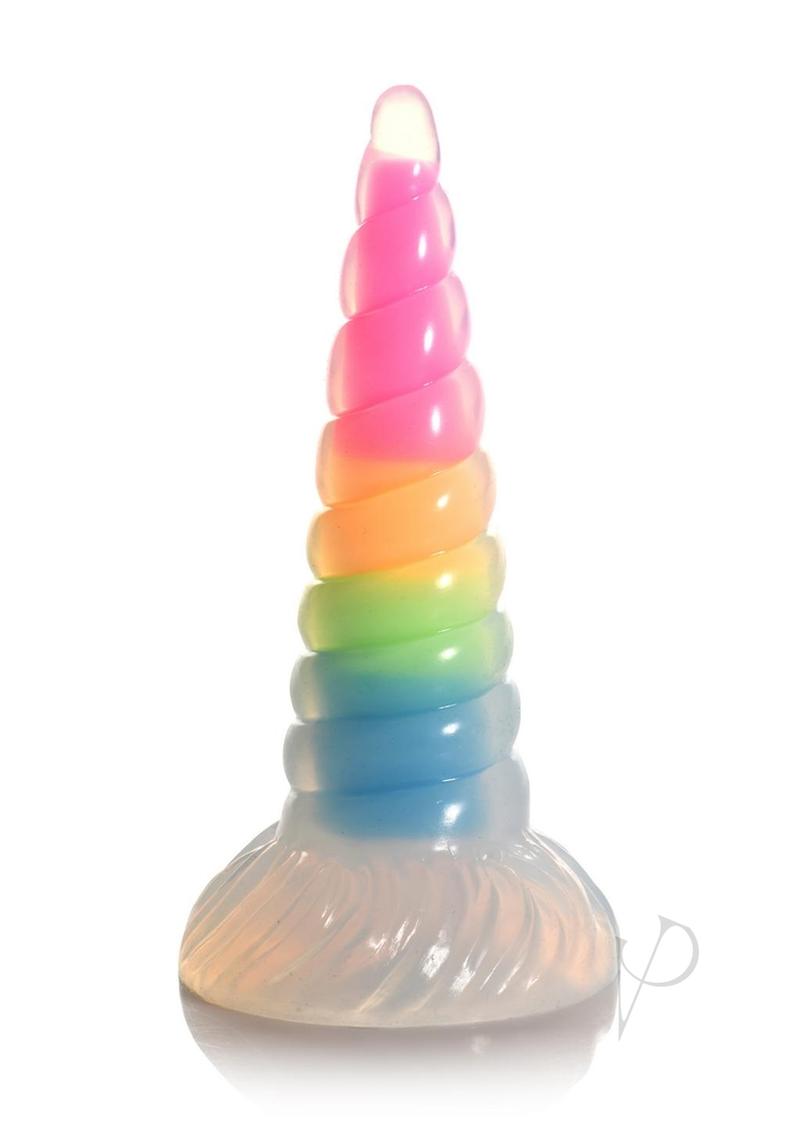 Creature Cocks Uni-Glow Glow-in-the-Dark Silicone Dildo - Rainbow