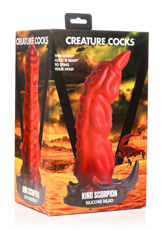 Creature Cocks King Scorpion Silicone Dildo - Red/Black