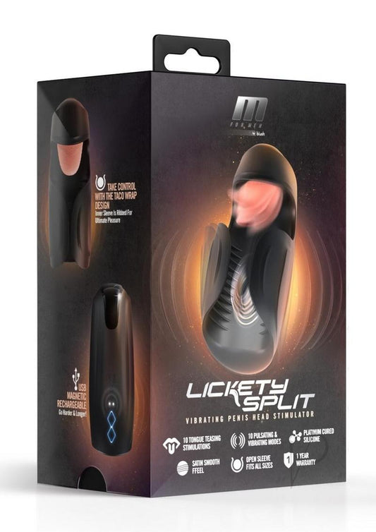 M For Men Lickety Split Rechargeable Vibrating Penis Head Stimulator - Black