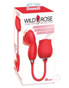 Wild Rose Come Hither Rechargeable Silicone Dual Stimulator with Clitoral Suction - Red