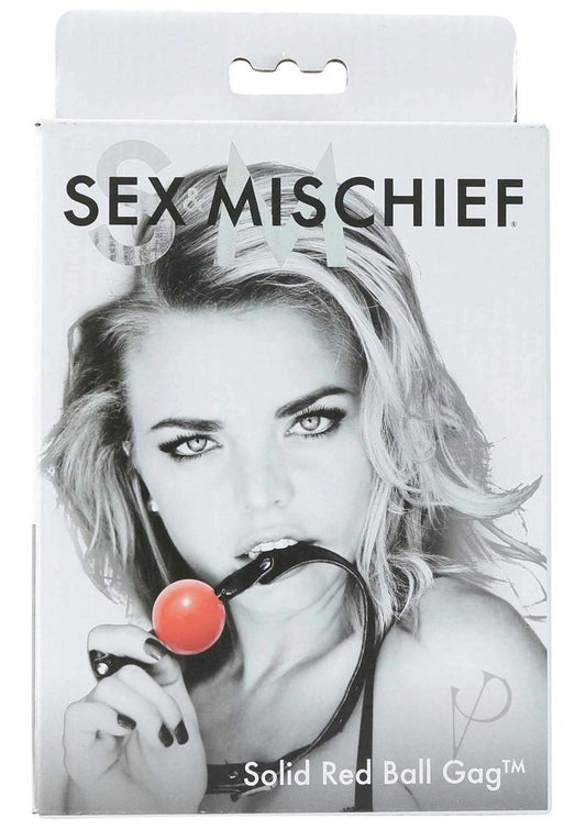 Sex & Mischief Solid Ball Gag - Red/Black