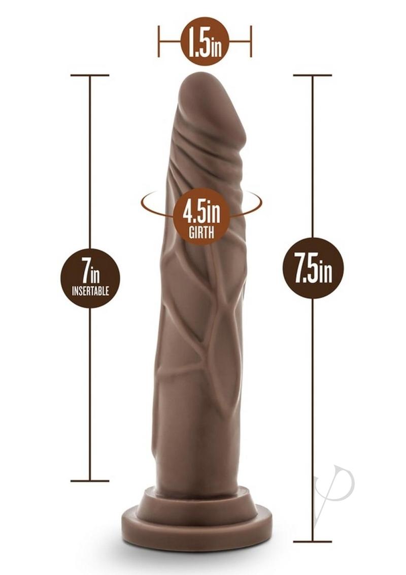 Dr. Skin Realistic Cock Basic 7.5 Dildo 7.5in - Chocolate