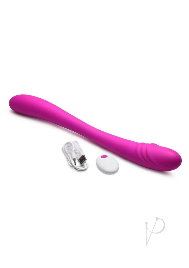 Inmi 7X Double Down Rechargeable Silicone Double Dildo with Remote Control - Purple