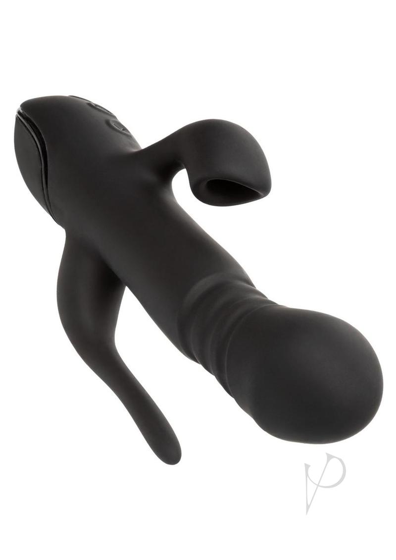 III Triple Euphoria Rechargeable Silicone Stimulating Vibrator - Black